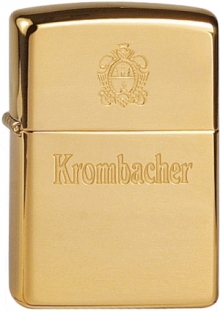 Zippo Krombacher Label Brass inclusief graveren